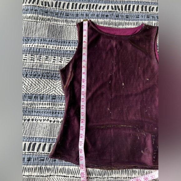 Vintage 90s Capucino Womens Multicolour Burgundy Mesh Detail Tank Top Medium - Picture 9 of 9